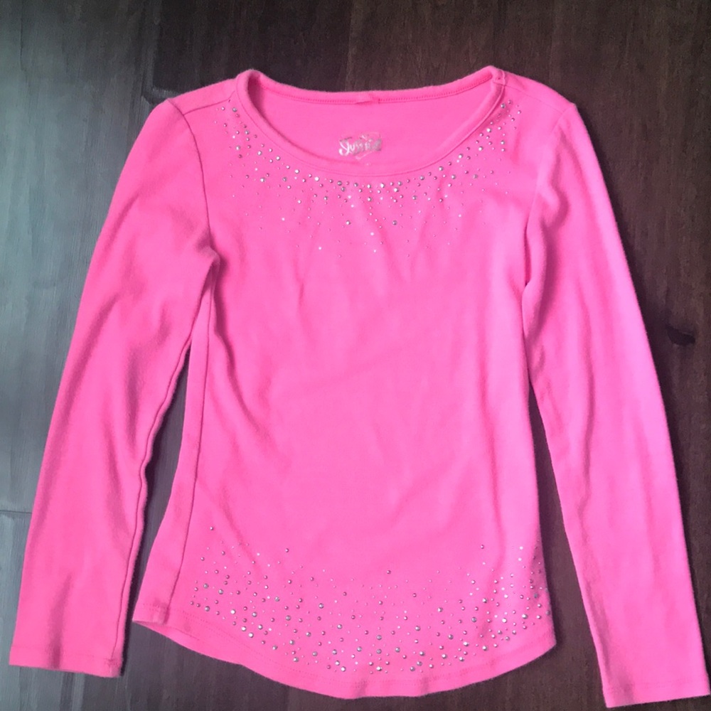 Justice long sleeve shirt with Rhinestuds